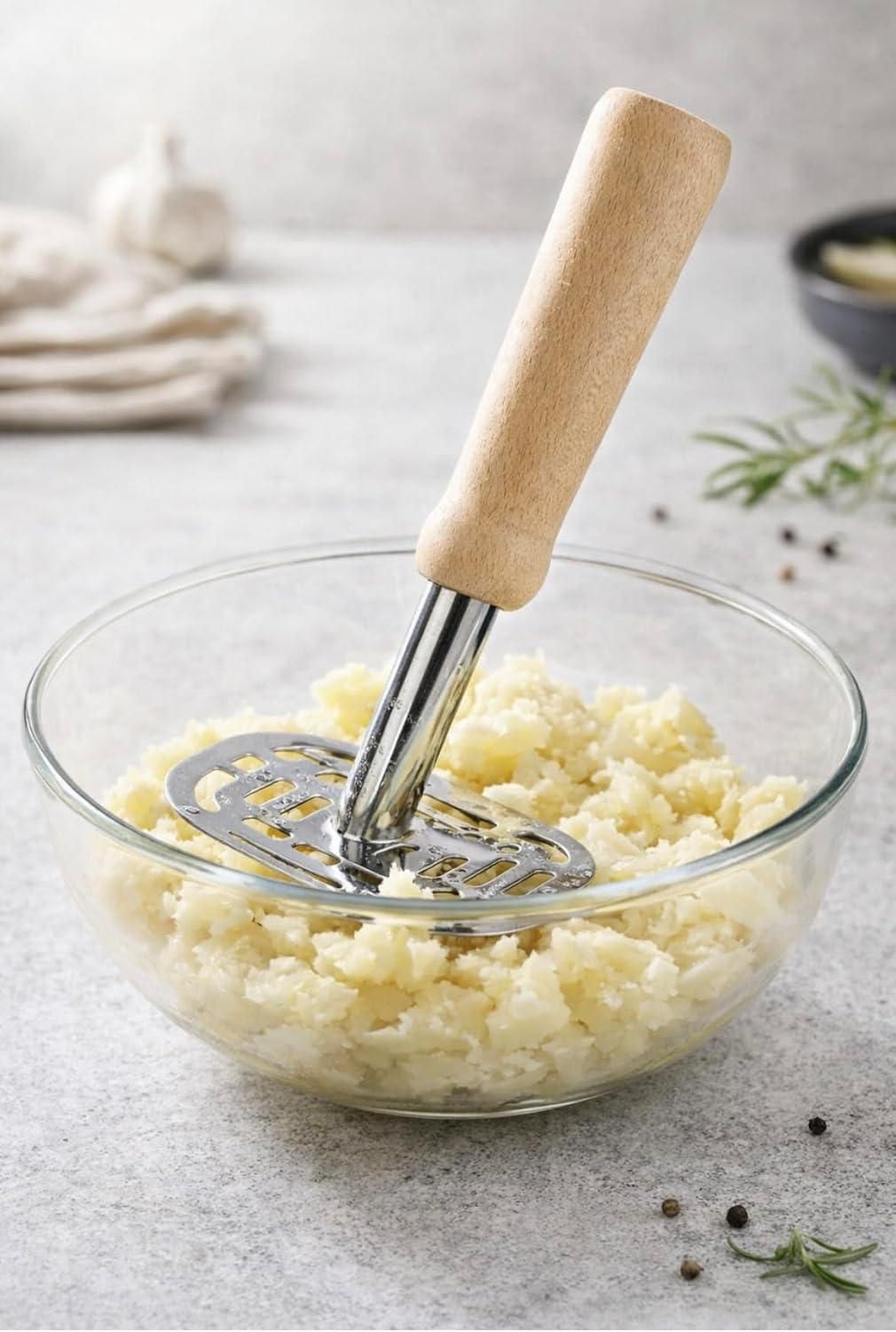 Wooden Handle Square Potato Masher