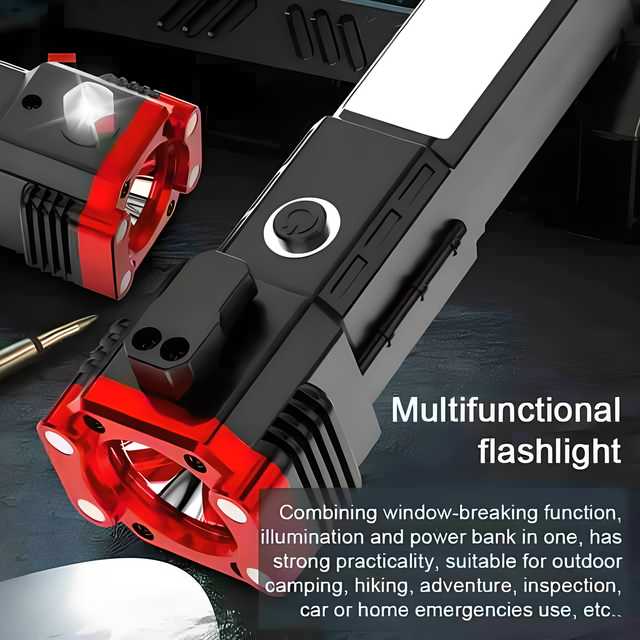 Portable LED Flashlight Multifunctional Work Light Power Bank Emergencies Safety