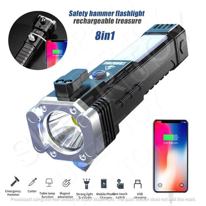Portable LED Flashlight Multifunctional Work Light Power Bank Emergencies Safety