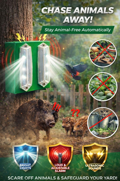 Beast Repellent Solar Warning Lights With Loud Volume