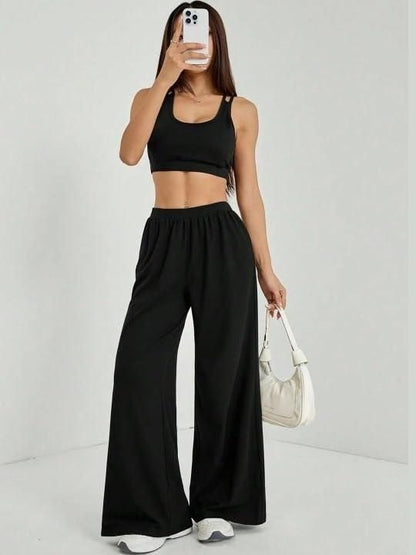 Women's Casual Black Straight Fit Pants