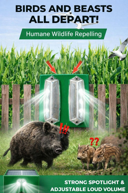 Beast Repellent Solar Warning Lights With Loud Volume